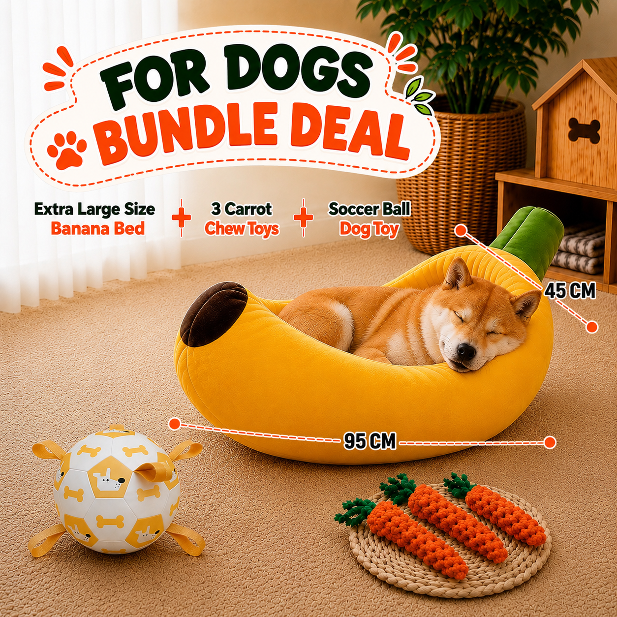 Banana Bed XL Bundle Dog