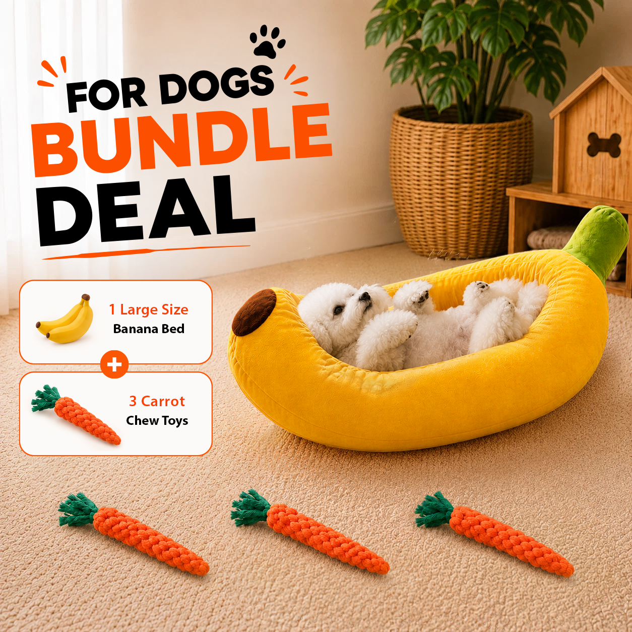 Banana Bed Bundle Dog