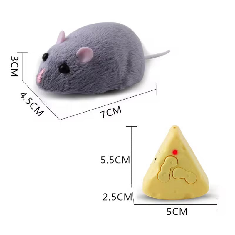 Interactive mouse cat toy controlled by the RC cheese.