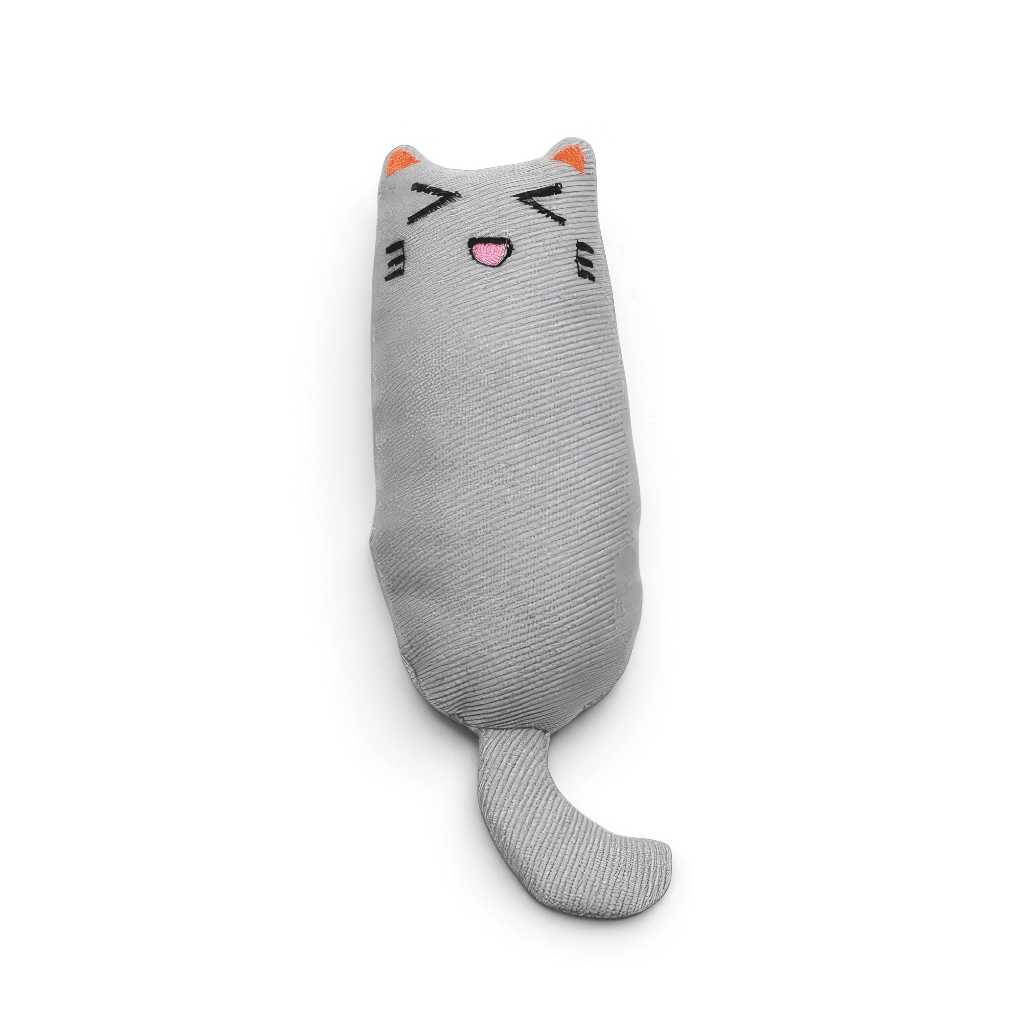 Grey catnip pillow made from soft durable linen with cotton filling