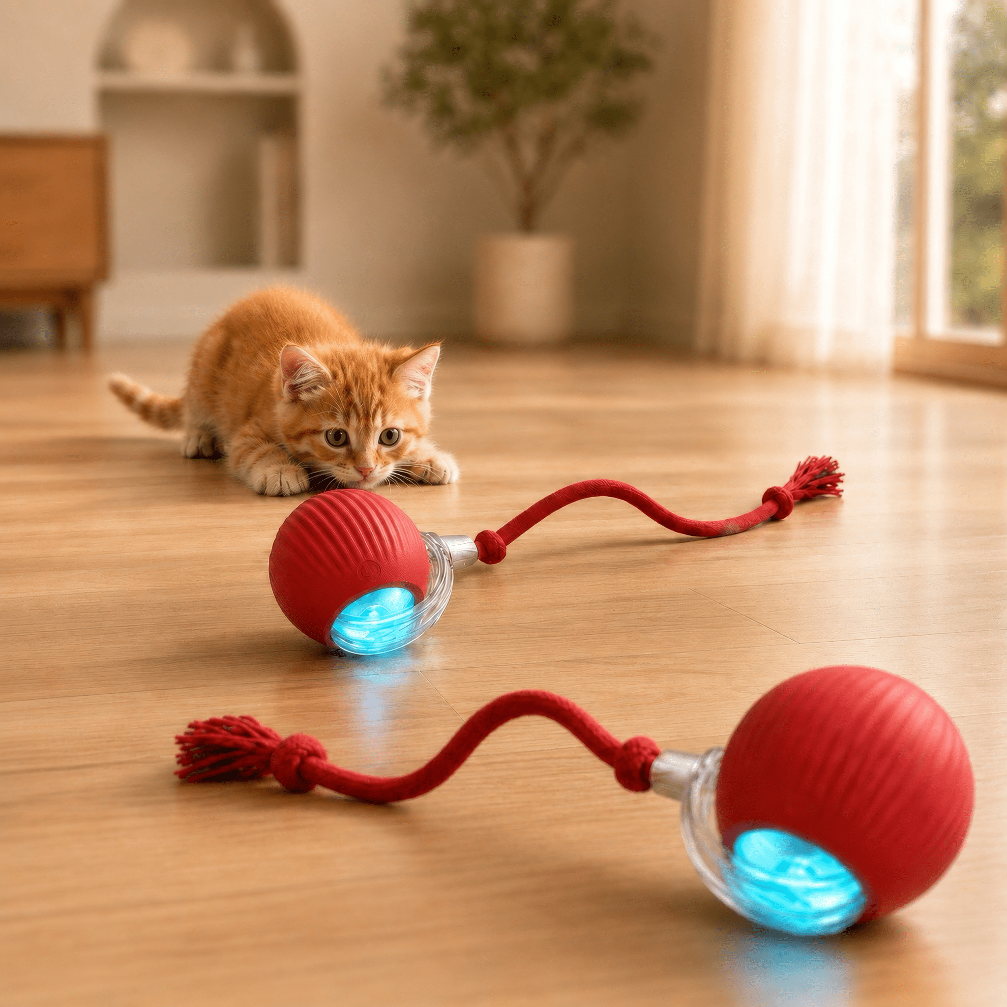 Interactive rolling ball toy for cats and dogs