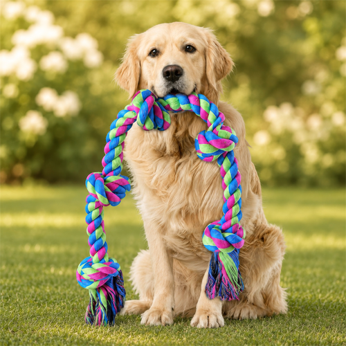 Whether your dog likes to tug, chase or chew, this purple cotton rope holds up to hours of play
